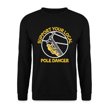 American Lineman Powerline Worker Design - Unisex Sweatshirt - black - Front - Alina (178cm) & Michal (187cm)