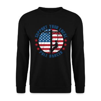 American Lineman Powerline Worker Design - Unisex Sweatshirt - black - Front - Alina (178cm) & Michal (187cm)