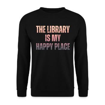 Bibliothèque livre amant lecture rat de bibliothèque - Sweat-shirt Unisexe - noir - Devant - Alina (178cm) & Michal (187cm)