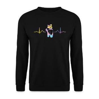 Ballett Tänzer Herzschlag Ekg Ballerina - Unisex Pullover - Schwarz - Vorne - Alina (178cm) & Michal (187cm)