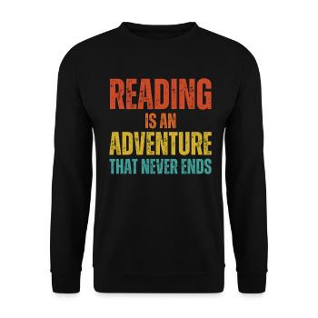 Reading is an adventure book lover - Unisex Sweatshirt - black - Front - Alina (178cm) & Michal (187cm)