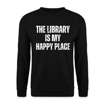 Bibliothèque livre amant lecture rat de bibliothèque - Sweat-shirt Unisexe - noir - Devant - Alina (178cm) & Michal (187cm)