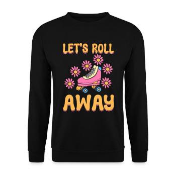 Coole Rollschuhe Eisbahn - Unisex Pullover - Schwarz - Vorne - Alina (178cm) & Michal (187cm)