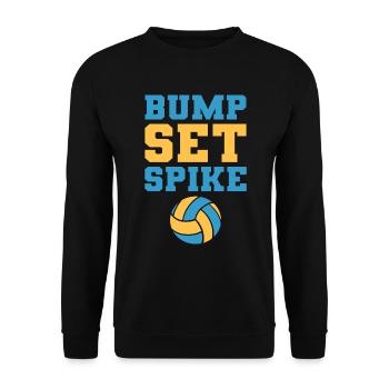 Bump Set Spike Volleyballspieler - Unisex Pullover - Schwarz - Vorne - Alina (178cm) & Michal (187cm)