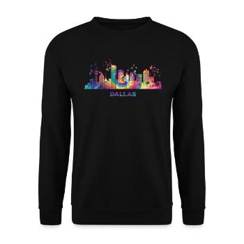 Dallasite Skyline Dallas - Unisex Sweatshirt - black - Front - Alina (178cm) & Michal (187cm)