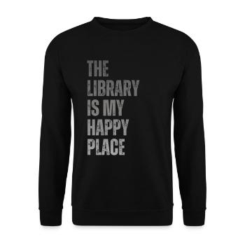 Bibliothèque livre amant lecture rat de bibliothèque - Sweat-shirt Unisexe - noir - Devant - Alina (178cm) & Michal (187cm)