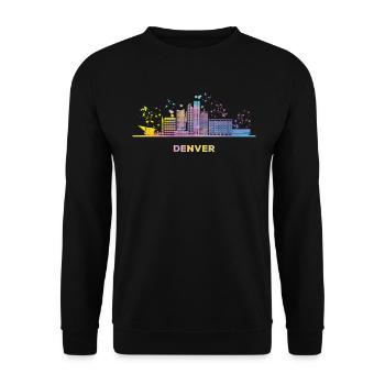 Denverites Skyline Denver - Unisex Pullover - Schwarz - Vorne - Alina (178cm) & Michal (187cm)