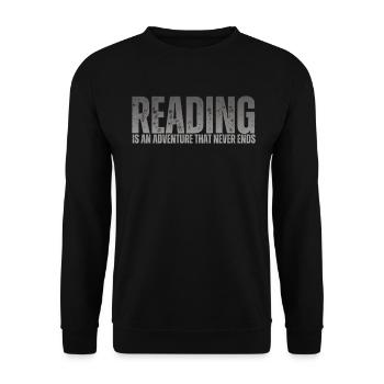 Reading is an adventure book lover - Unisex Sweatshirt - black - Front - Alina (178cm) & Michal (187cm)