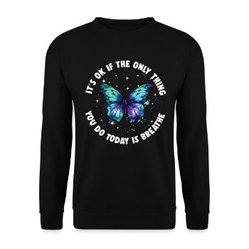 psycMental Health Warrior Purple And Turquoise - Unisex Sweatshirt - black - Front - Alina (178cm) & Michal (187cm)