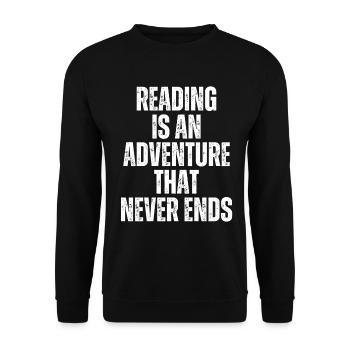 Reading is an adventure book lover - Unisex Sweatshirt - black - Front - Alina (178cm) & Michal (187cm)