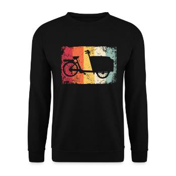 Lastenfahrrad Lastenrad Cargo Bike Cargobike - Unisex Sweatshirt - black - Front - Alina (178cm) & Michal (187cm)