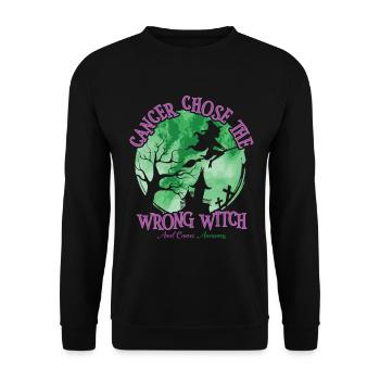 Cancer Witch Green Violet Anal Cancer - Unisex Sweatshirt - black - Front - Alina (178cm) & Michal (187cm)