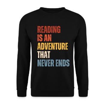 Reading is an adventure book lover - Unisex Sweatshirt - black - Front - Alina (178cm) & Michal (187cm)