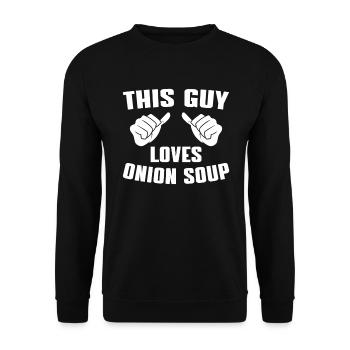 Zwiebelsuppe Shirt Für Männer - Unisex Pullover - Schwarz - Vorne - Alina (178cm) & Michal (187cm)