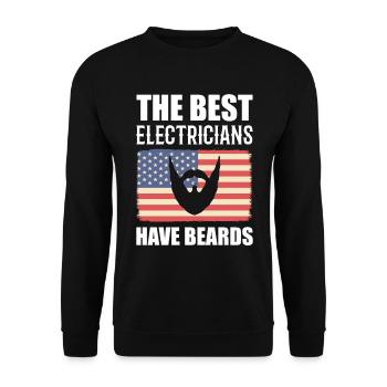 The Best Electricians Have Beards Elektrikexperte - Unisex Pullover - Schwarz - Vorne - Alina (178cm) & Michal (187cm)