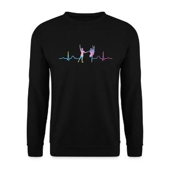 Ballett Tänzer Herzschlag Ekg Ballerina - Unisex Pullover - Schwarz - Vorne - Alina (178cm) & Michal (187cm)