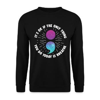 psycMental Health Warrior Purple And Turquoise - Unisex Sweatshirt - black - Front - Alina (178cm) & Michal (187cm)