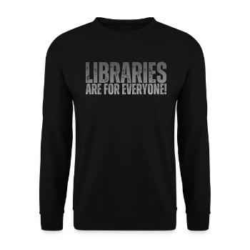 Les bibliothèques s’adressent à tous les amoureux des livres - Sweat-shirt Unisexe - noir - Devant - Alina (178cm) & Michal (187cm)