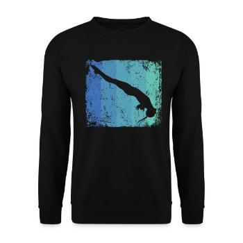 Plongeon, Saut artistique, Plongeon synchronisé - Sweat-shirt Unisexe - noir - Devant - Alina (178cm) & Michal (187cm)