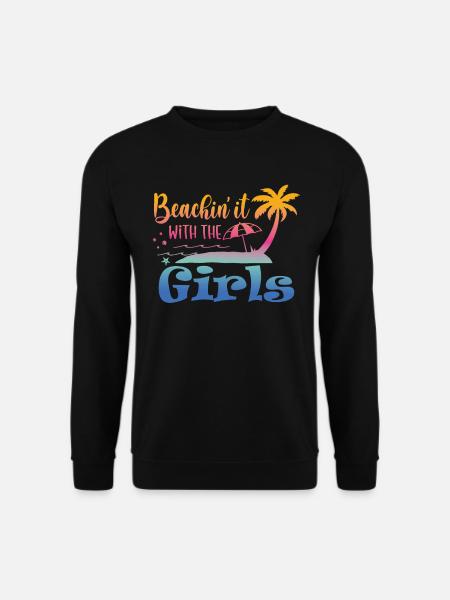 Wochenendstrand Mit Dem Mädchentrip - Unisex Pullover - Schwarz