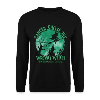 Krebs Hexe Grün Gallenblasenkrebs - Unisex Pullover - Schwarz - Vorne - Alina (178cm) & Michal (187cm)