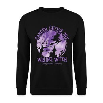 Krebs Hexe Lila Leiomyosarkom - Unisex Pullover - Schwarz - Vorne - Alina (178cm) & Michal (187cm)