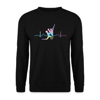 Ballett Tänzer Herzschlag Ekg Ballerina - Unisex Pullover - Schwarz - Vorne - Alina (178cm) & Michal (187cm)