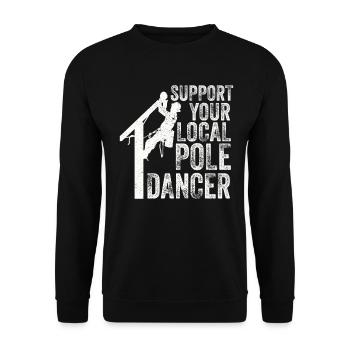 Support Your Local Pole Dancer Lineman - Unisex Sweatshirt - black - Front - Alina (178cm) & Michal (187cm)