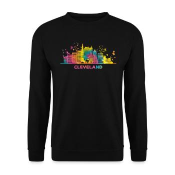 Clevelander Skyline Cleveland - Unisex Sweatshirt - black - Front - Alina (178cm) & Michal (187cm)