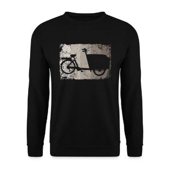 Lastenfahrrad Lastenrad Cargo Bike Cargobike - Unisex Sweatshirt - black - Front - Alina (178cm) & Michal (187cm)