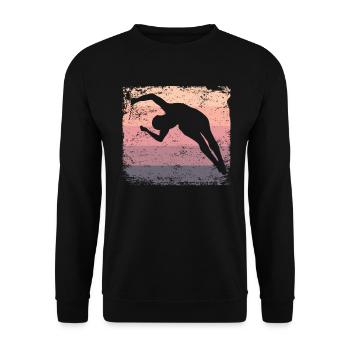 Synchronized Water Diver High Diver - Unisex Sweatshirt - black - Front - Alina (178cm) & Michal (187cm)