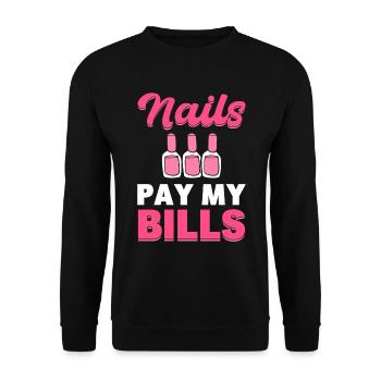 Lustiger Nagel -Techniker Nagelkünstler - Unisex Pullover - Schwarz - Vorne - Alina (178cm) & Michal (187cm)