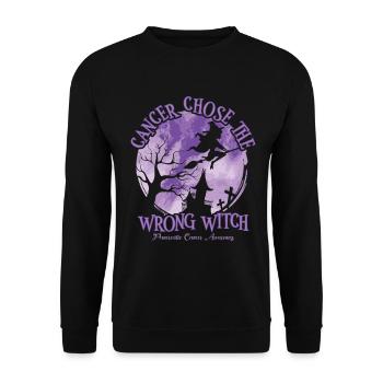 Cancer Sorcière Pancréas Violet - Sweat-shirt Unisexe - noir - Devant - Alina (178cm) & Michal (187cm)