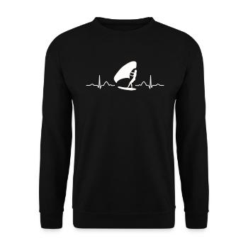 Flügel Surfer Wingsurfing Retro Folie Flügel - Unisex Pullover - Schwarz - Vorne - Alina (178cm) & Michal (187cm)