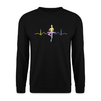 Ballet, Dancer, Heartbeat, Ekg, Ballerina - Unisex Sweatshirt - black - Front - Alina (178cm) & Michal (187cm)
