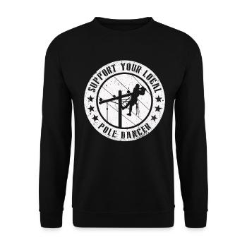 American Lineman Powerline Worker Design - Unisex Sweatshirt - black - Front - Alina (178cm) & Michal (187cm)