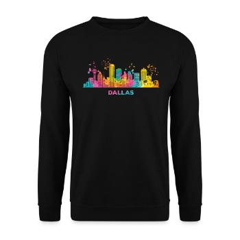 Dallasite Skyline Dallas - Unisex Sweatshirt - black - Front - Alina (178cm) & Michal (187cm)