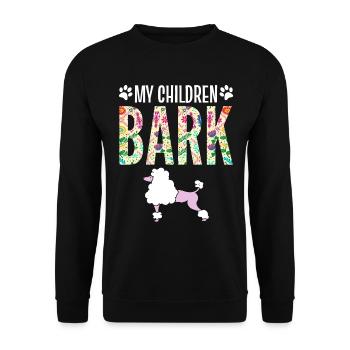 My Children Bark Hunde Haustieradoption - Unisex Pullover - Schwarz - Vorne - Alina (178cm) & Michal (187cm)