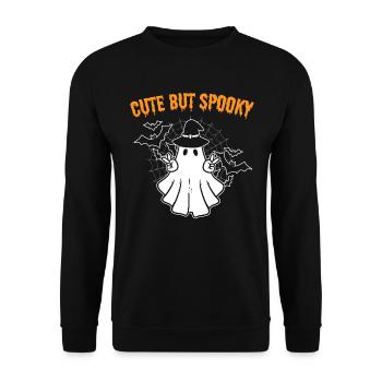 Cute But Spooky Halloween -Enthusiast - Unisex Pullover - Schwarz - Vorne - Alina (178cm) & Michal (187cm)