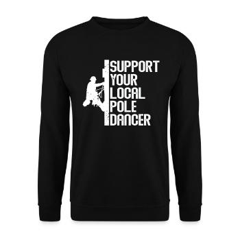 Soutenez votre monteur de ligne local - Sweat-shirt Unisexe - noir - Devant - Alina (178cm) & Michal (187cm)