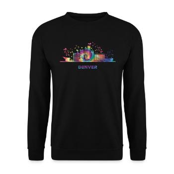 Denverites Skyline Denver - Unisex Pullover - Schwarz - Vorne - Alina (178cm) & Michal (187cm)