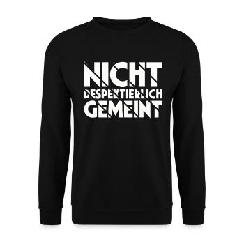 Nicht Despektierlich Gemeint - Unisex Pullover - Schwarz - Vorne - Alina (178cm) & Michal (187cm)