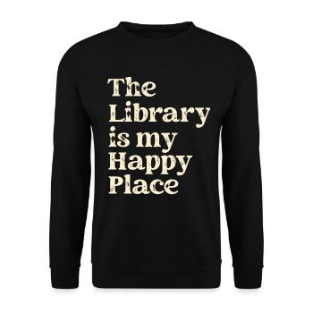 Bibliothèque livre amant lecture rat de bibliothèque - Sweat-shirt Unisexe - noir - Devant - Alina (178cm) & Michal (187cm)
