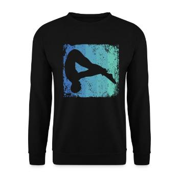 Synchronized Water Diver High Diver - Unisex Sweatshirt - black - Front - Alina (178cm) & Michal (187cm)