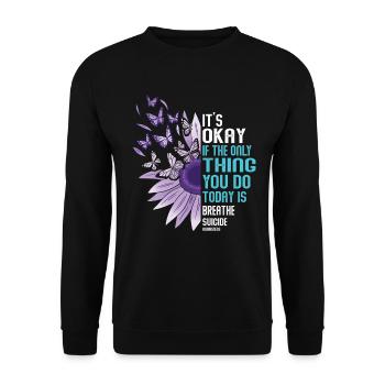 Sensibilisation à la prévention du suicide - Sweat-shirt Unisexe - noir - Devant - Alina (178cm) & Michal (187cm)