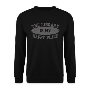 Bibliothèque livre amant lecture rat de bibliothèque - Sweat-shirt Unisexe - noir - Devant - Alina (178cm) & Michal (187cm)