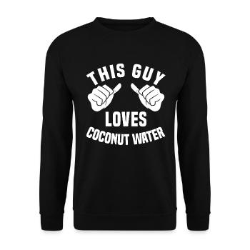 This guy loves coconut water - Unisex Sweatshirt - black - Front - Alina (178cm) & Michal (187cm)