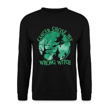 Krebs Hexe Grün Leberkrebs - Unisex Pullover - Schwarz - Vorne - Alina (178cm) & Michal (187cm)