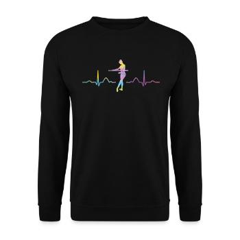 Ballett Tänzer Herzschlag Ekg Ballerina - Unisex Pullover - Schwarz - Vorne - Alina (178cm) & Michal (187cm)