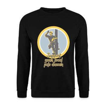 Soutenez votre monteur de lignes Pole Dancer local - Sweat-shirt Unisexe - noir - Devant - Alina (178cm) & Michal (187cm)